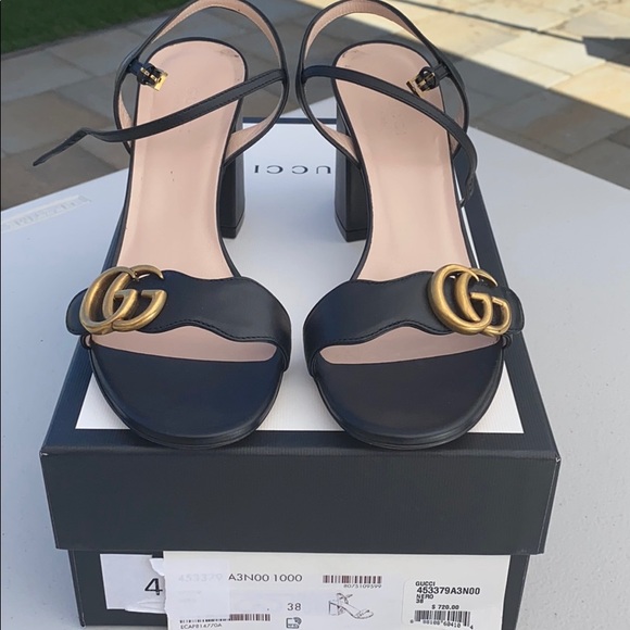 Gucci Marmont GG Ankle Strap Sandals - Block Heel - Picture 4 of 7